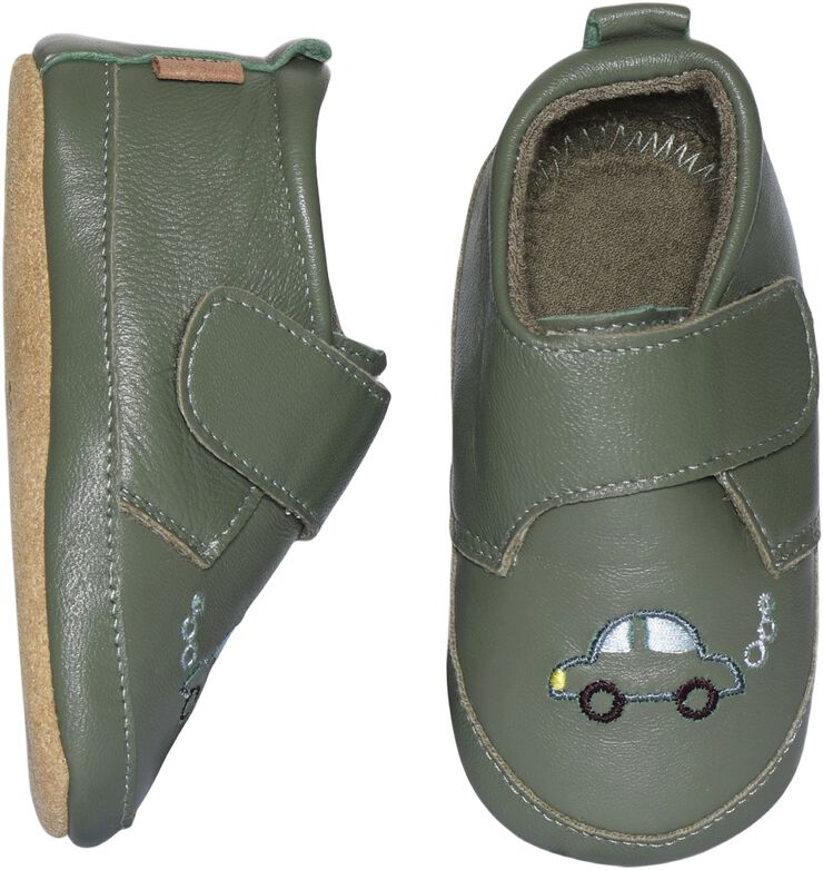 Petit auto leather slippers