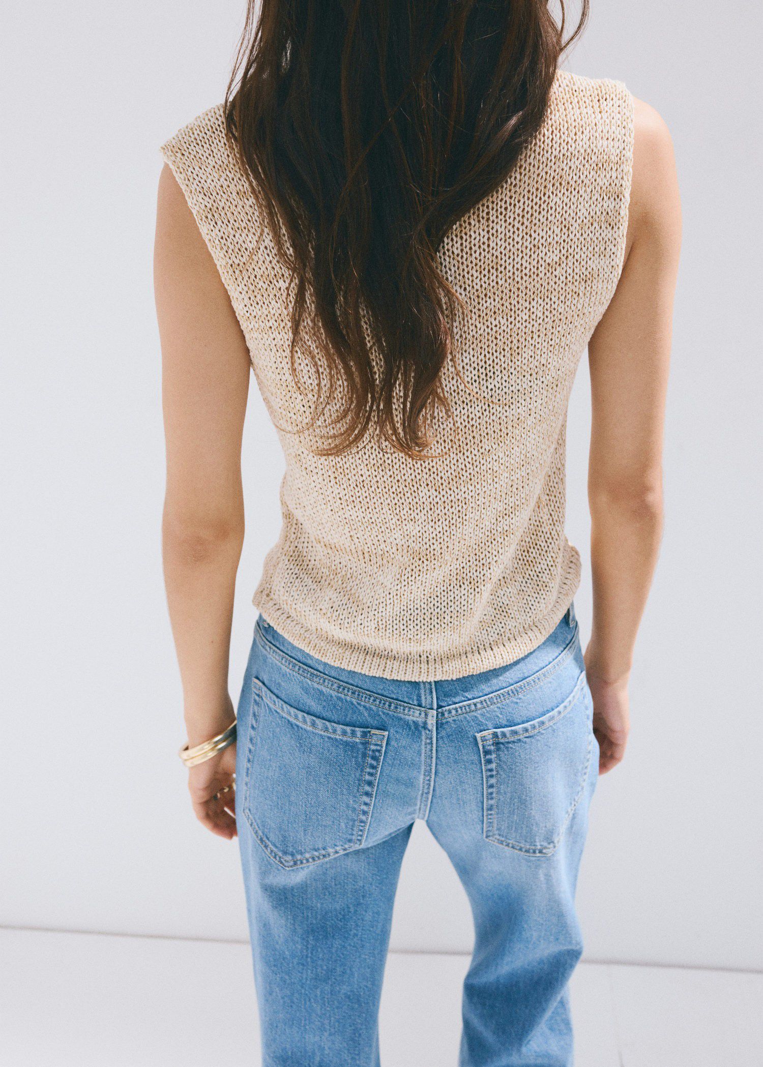 Buttoned marl knit gilet