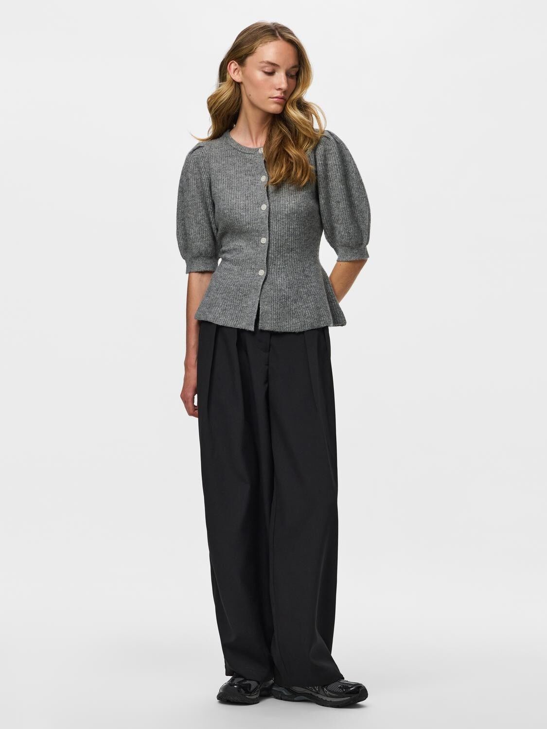 PCSILLY SS PUFF KNIT CARDIGAN NOOS