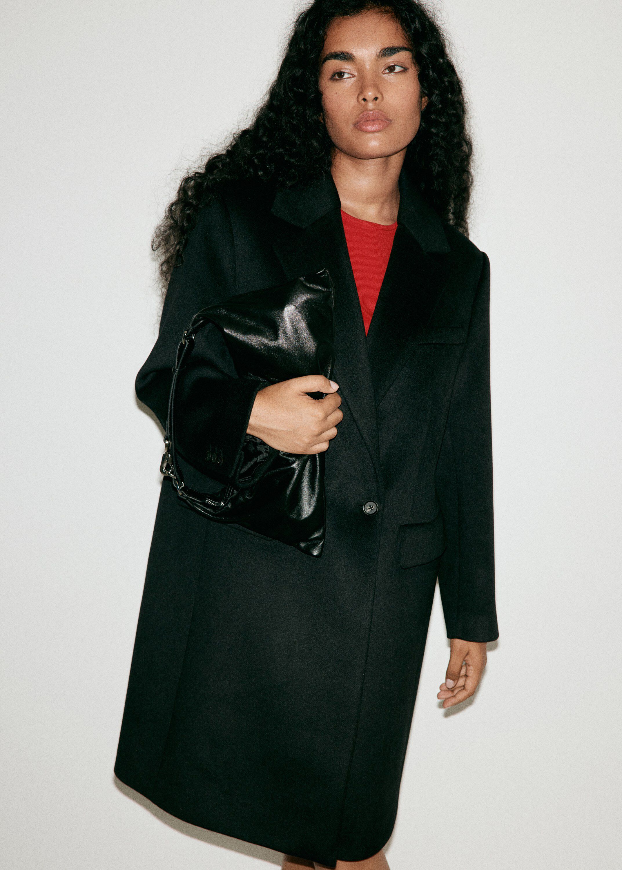 Double-breasted wool coat