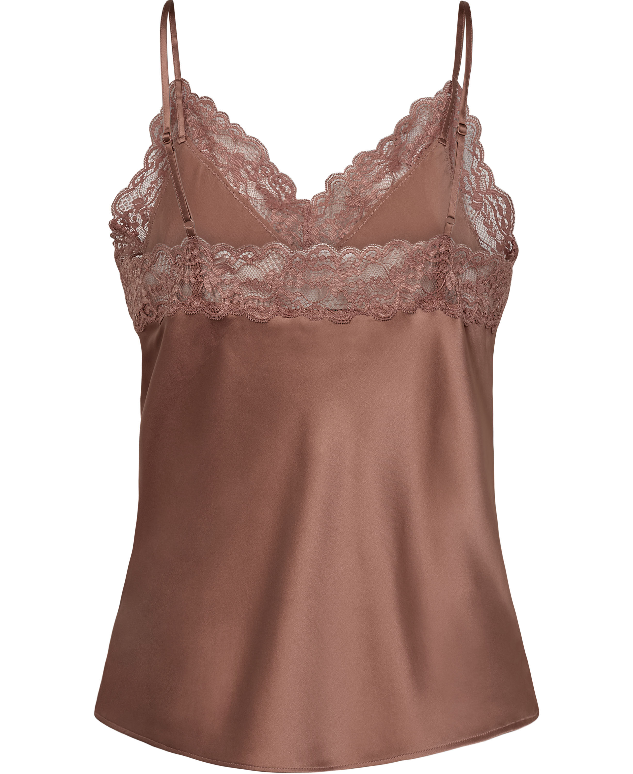 Moon 3 G - Strap Top w. Lace, 100% Silk