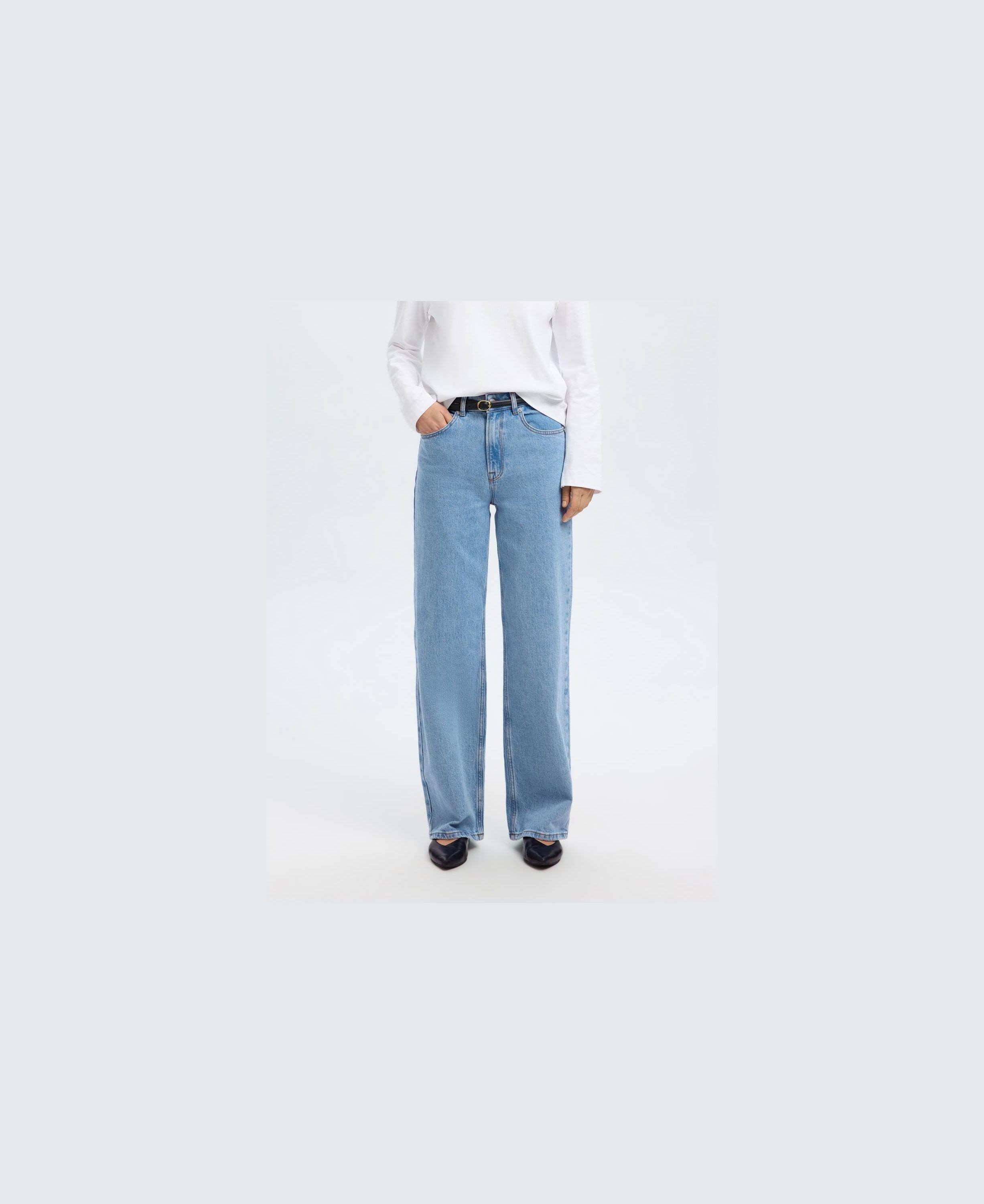SLFALICE HW WIDE LONG LIG BLU JEANS