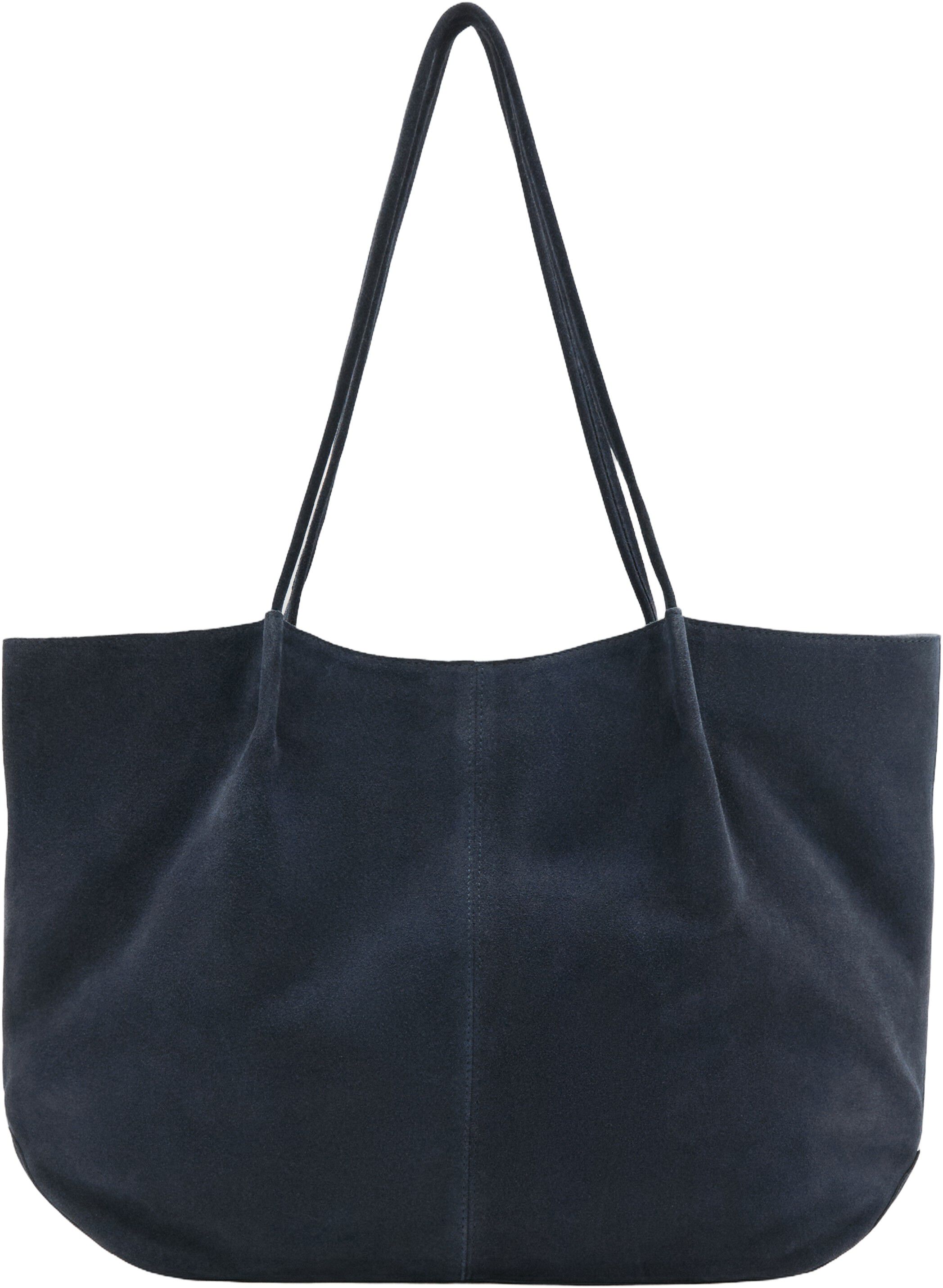 Suede leather shopper bag
