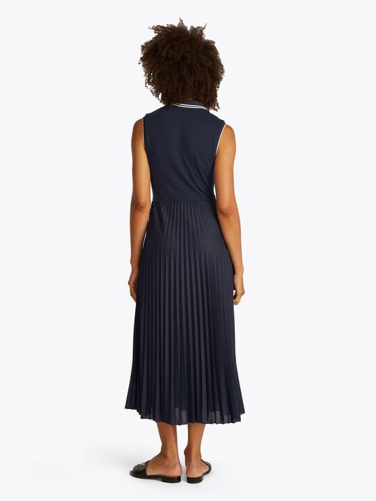 SPORTY PLEATED POLO DRESS NS