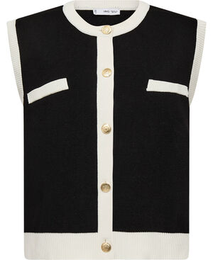 Knitted waistcoat with contrast pip