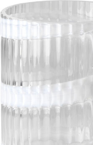 Lyngby Vase H20. 5 cm swirl hvid mundblæst glas