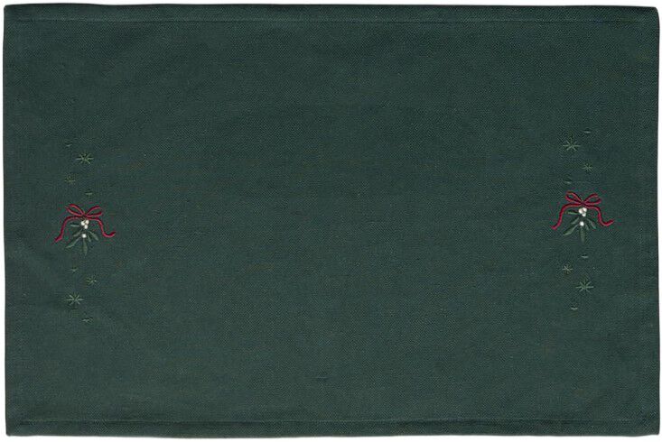Christmas Fable D&aelig;kkeserviet Mistelten 49x32 cm gr&oslash;n