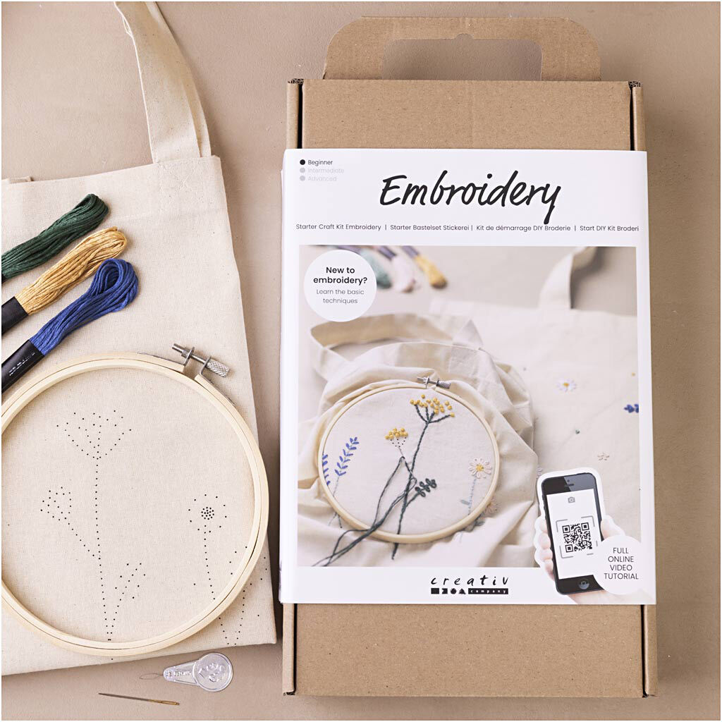 Start DIY Kit Broderi, Blomster
