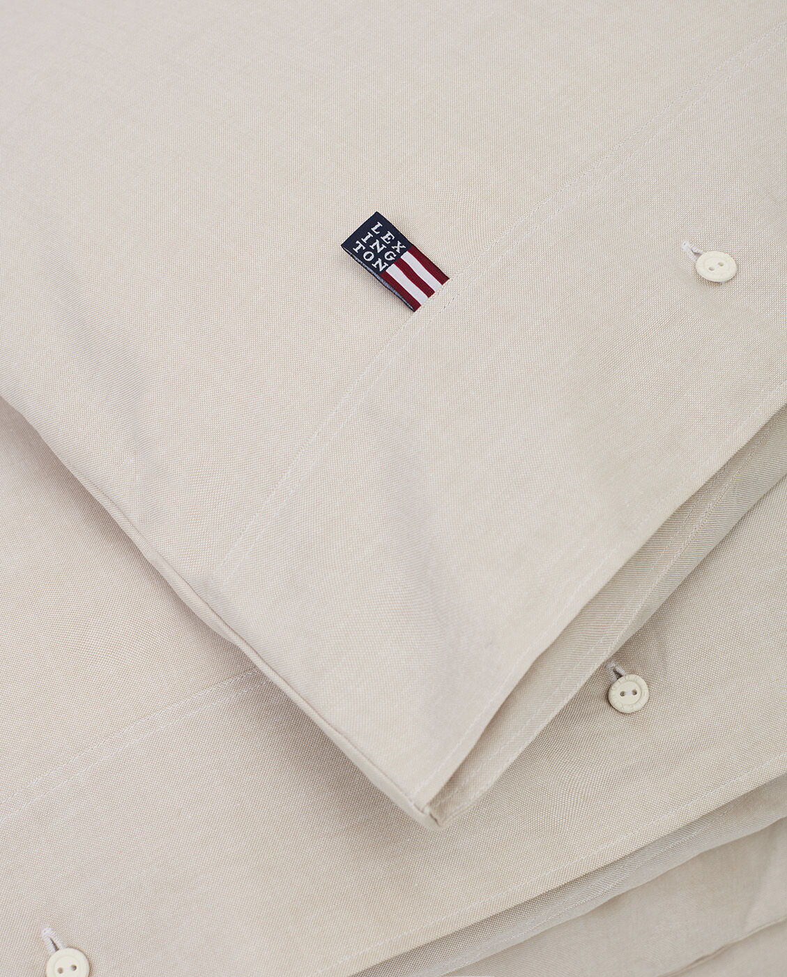 Pin Point Beige Cotton Duvet Cover