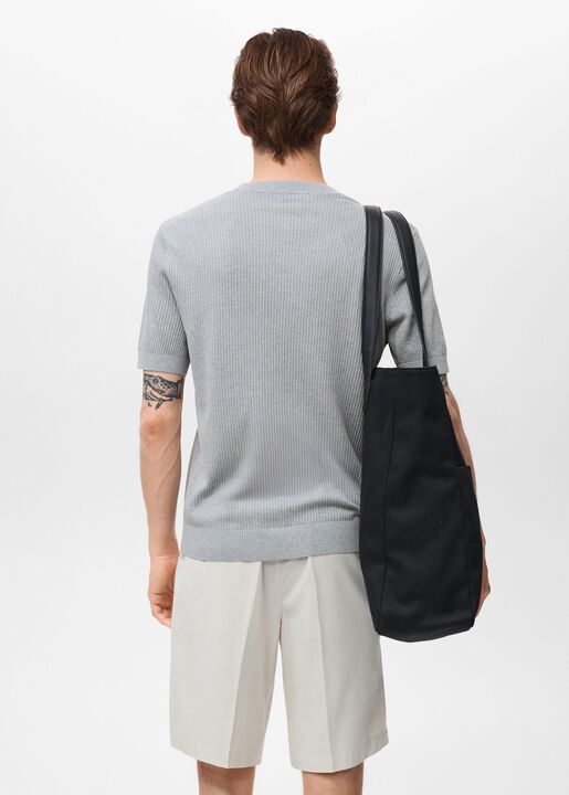 Ribbed knit t-shirt