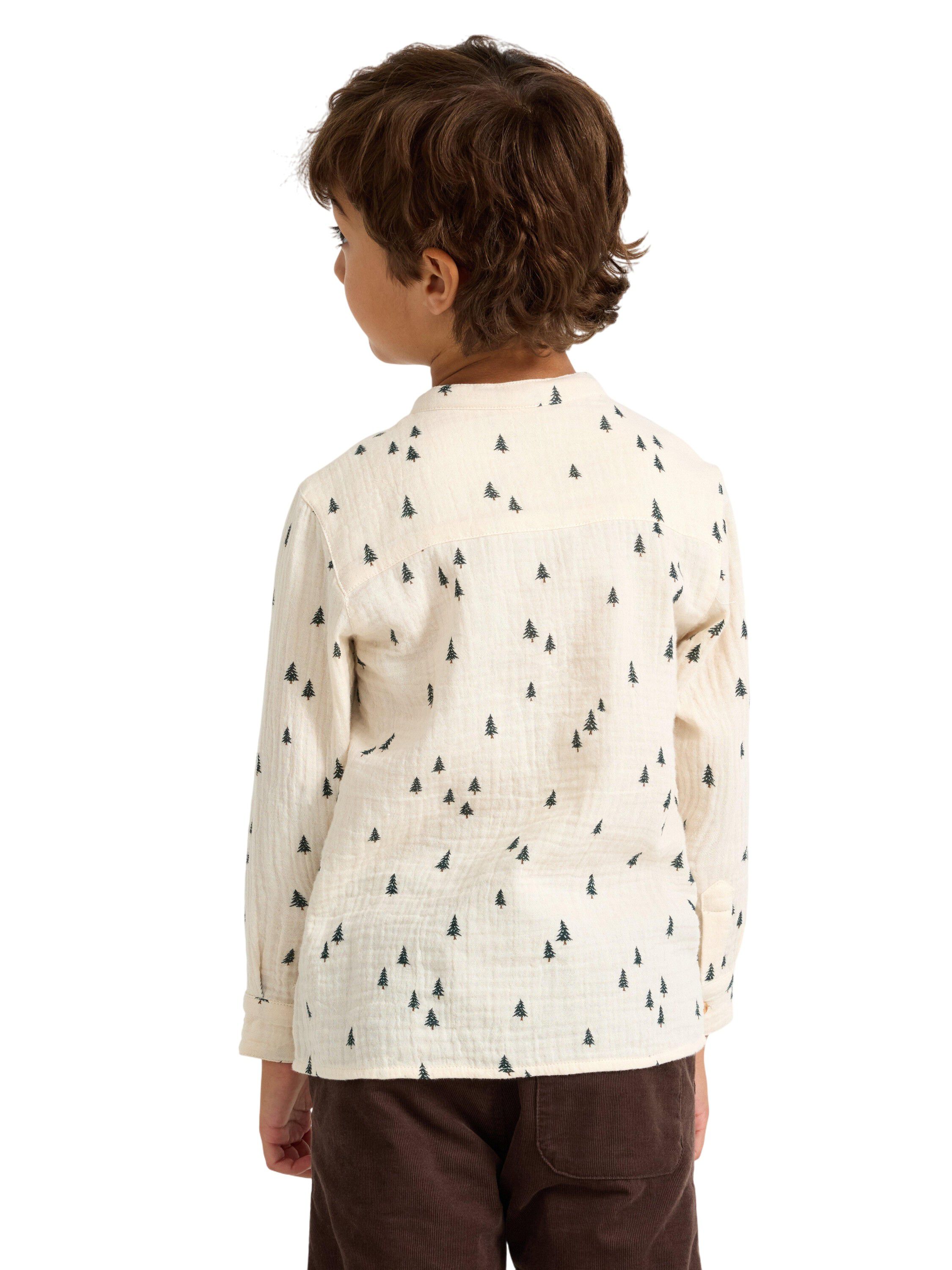 Lang&aelig;rmet skjorte i v&aelig;vet bomuld me