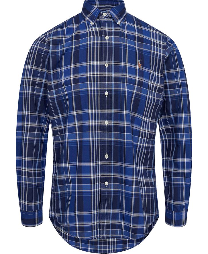 Custom Fit Plaid Oxford Shirt