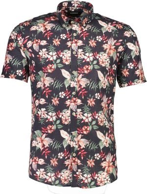 Printed cotton/linen shirt S/S