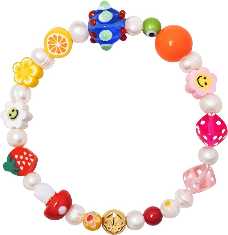 Women's Berry Pearl Bracelet with Assorted Beads