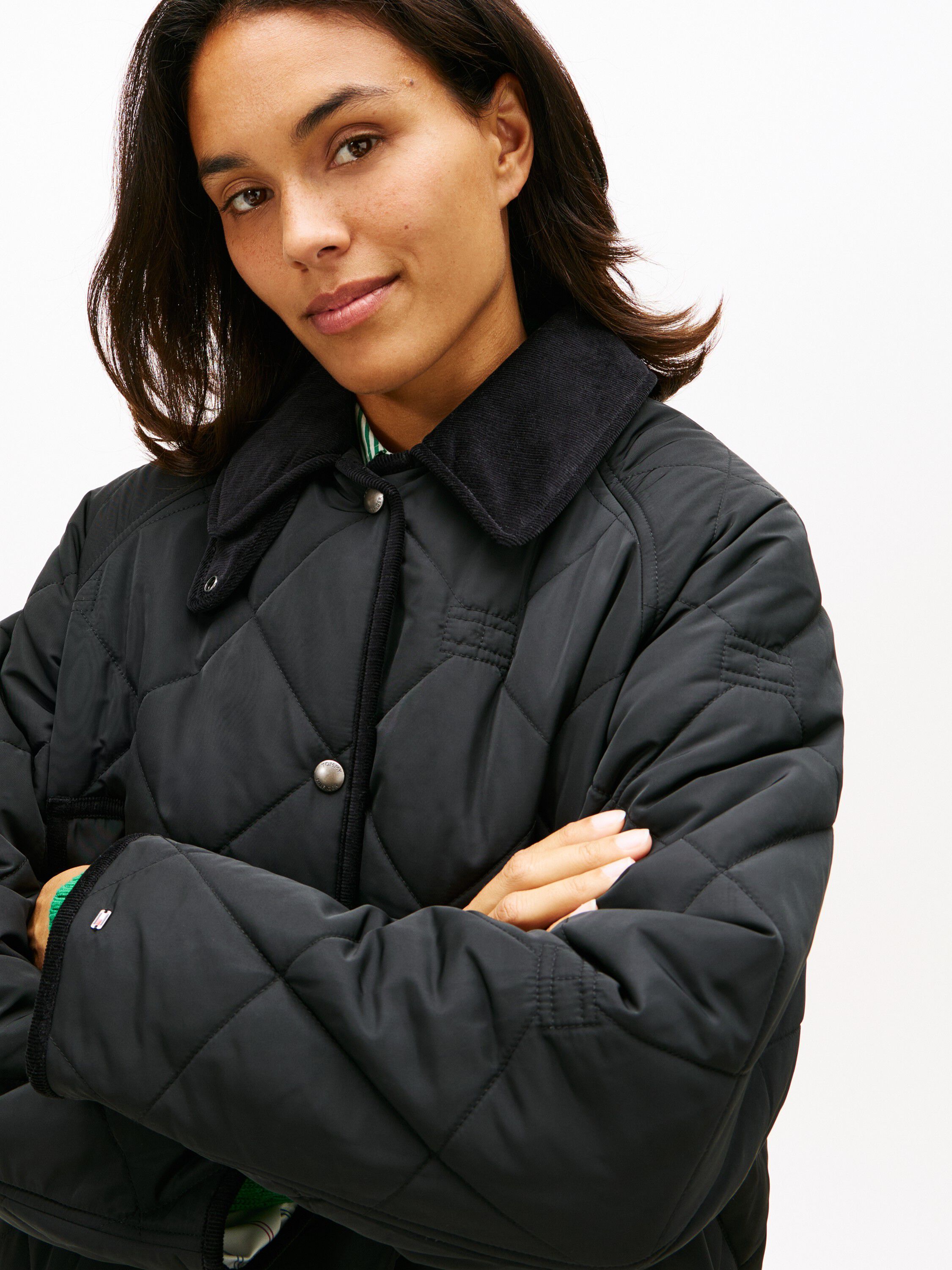 Flag Quilted Padded Oversized Longline Coat