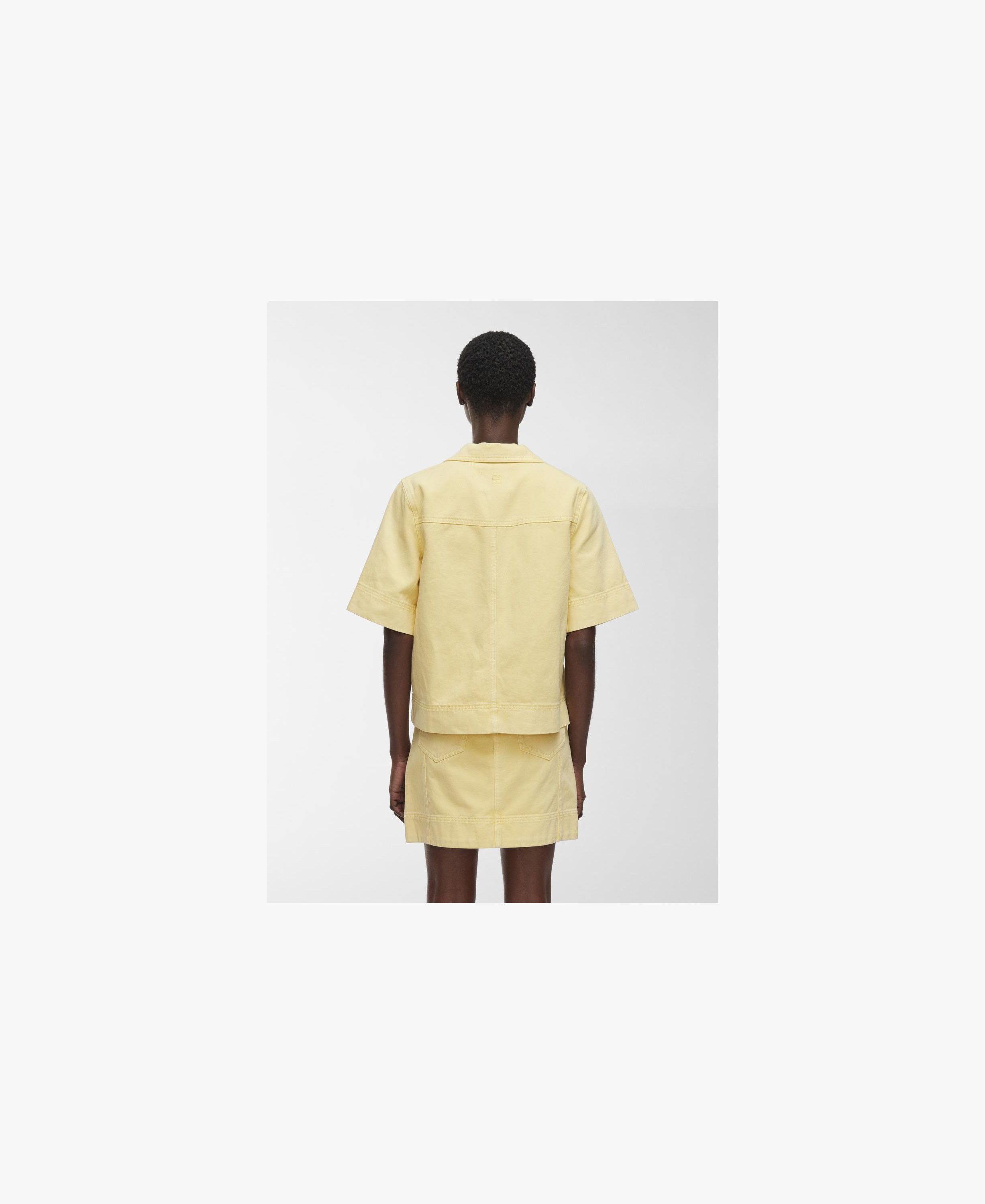 ROUJOLIE 2/4 RESORT COLLAR DENIM SH