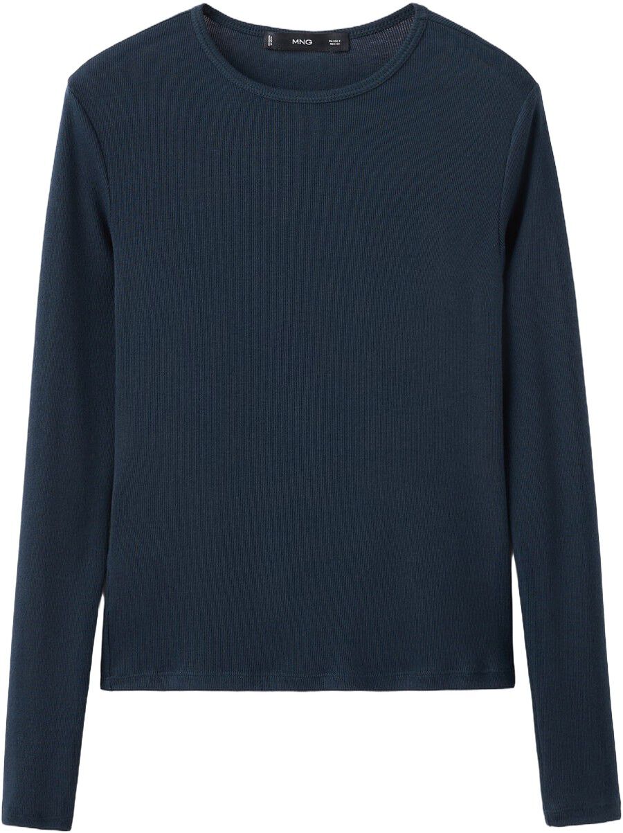 Ribbed long-sleeved t-shirt