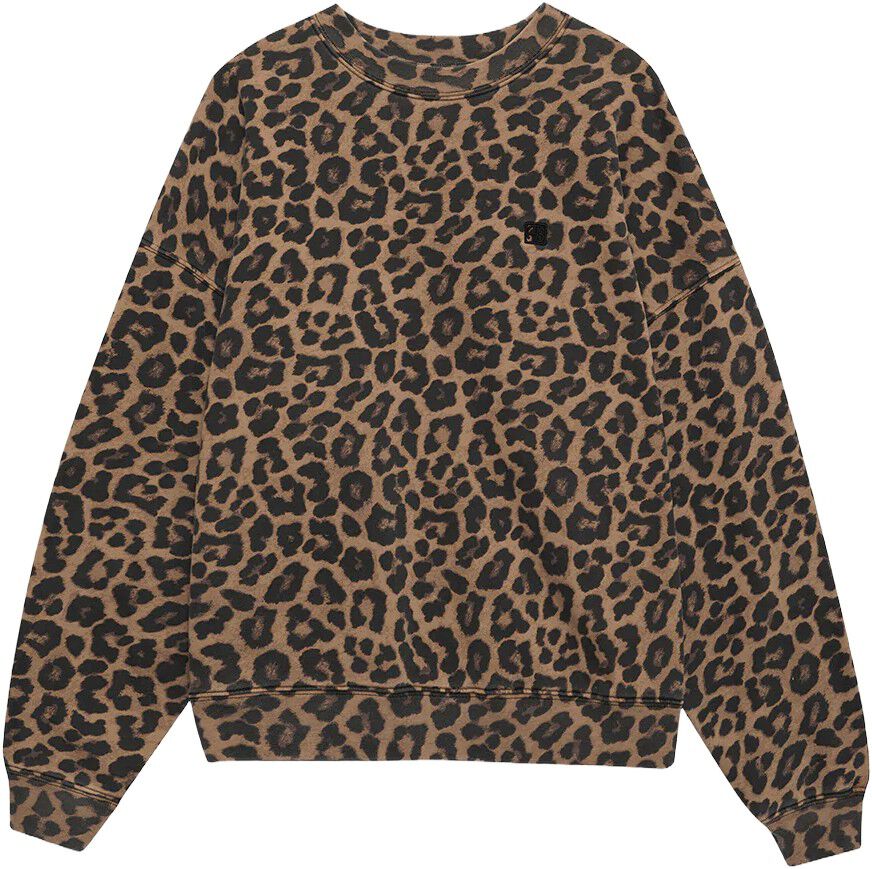 MILES SWEATSHIRT - BLACK AND BROWN LEOPARD