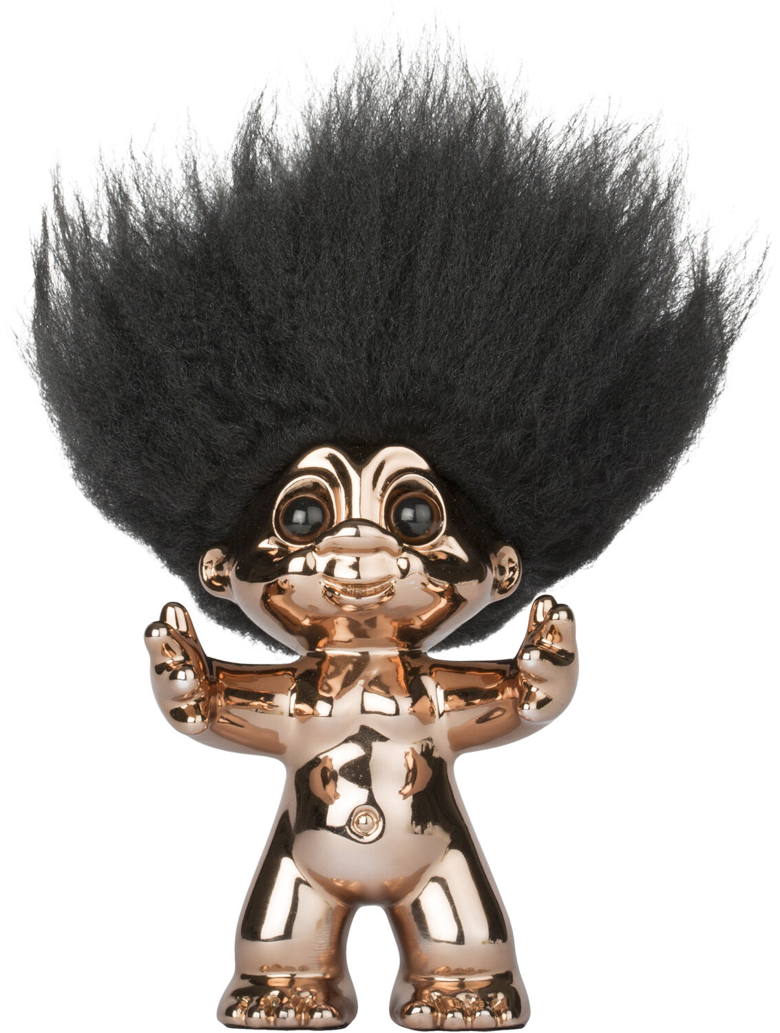 Lykketrold bronze/sort h&aring;r 9 cm