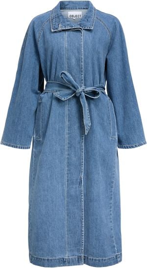 OBJTRINNA L/S DENIM TRENCHCOAT NOOS