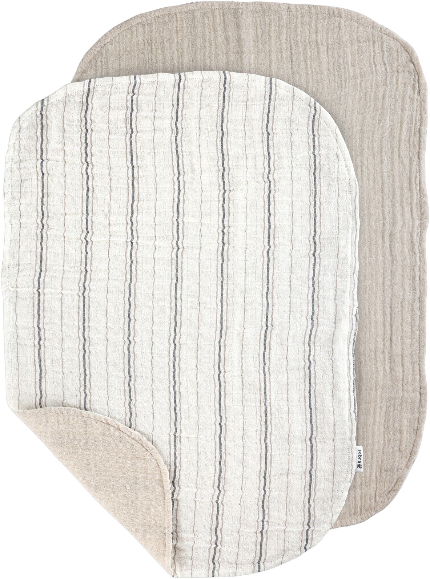 Pusleunderlag 6-lag, 2 stk, muslin, stripe