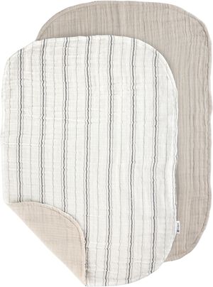 Pusleunderlag 6-lag, 2 stk, muslin, stripe