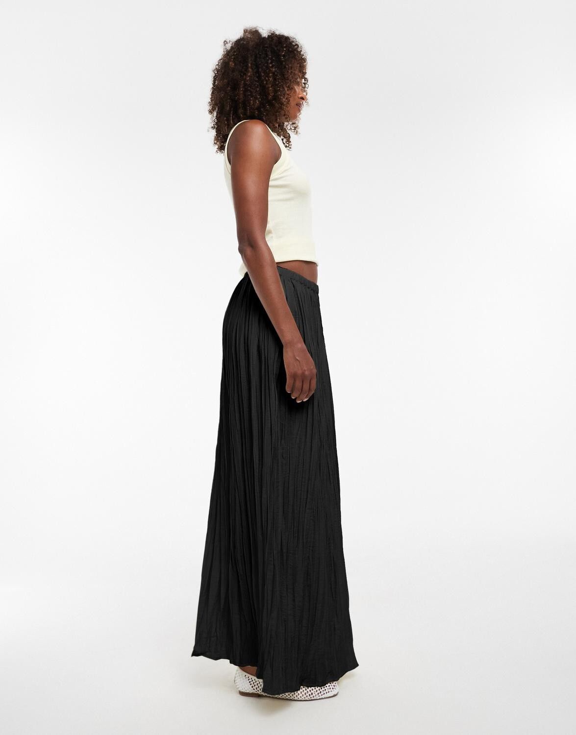 TSTHEA HR WAIST CRINKLE MAXI SKIRT