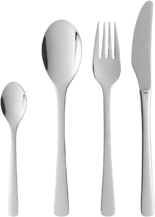 Bestiksæt Steel Line 16 dele Blankt stål