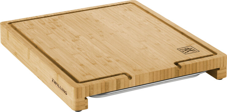 Skærebræt Med bakke 39x30 Bambus