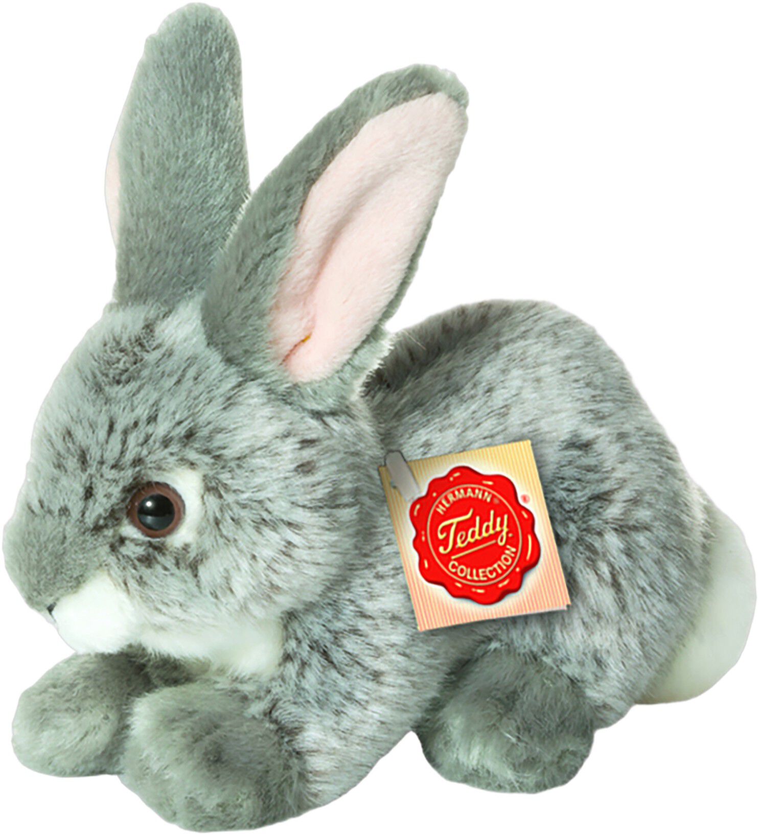 Teddy Hermann - Siddende kanin gr&aring; 18 cm