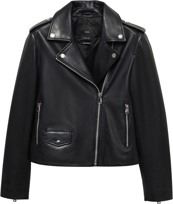 Leather biker jacket