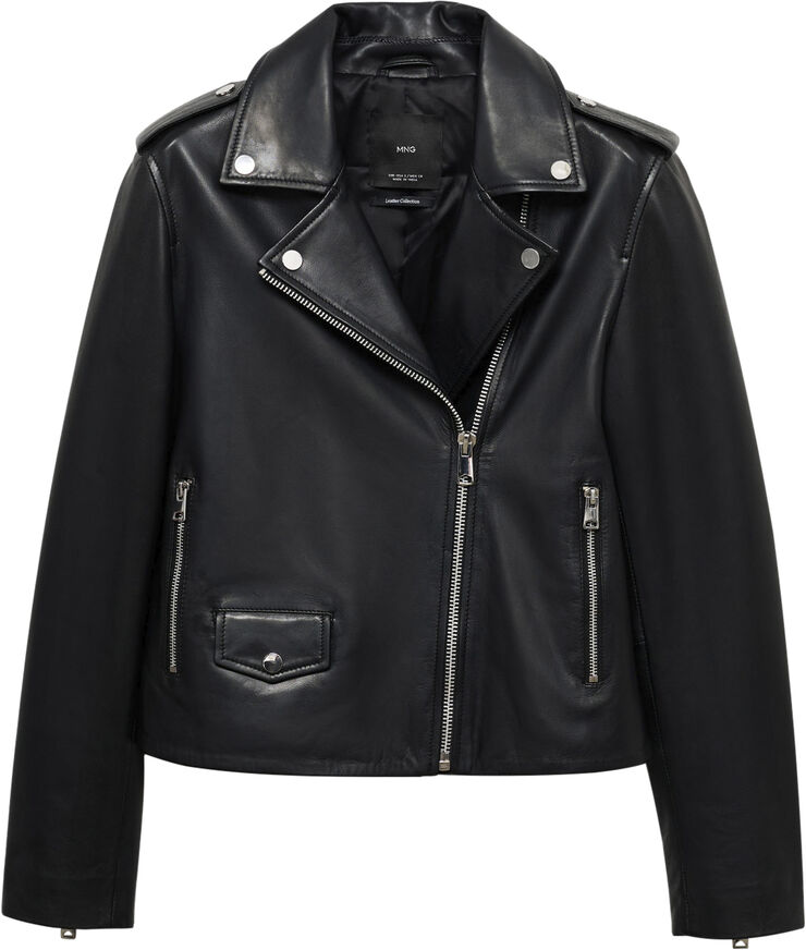 Leather biker jacket