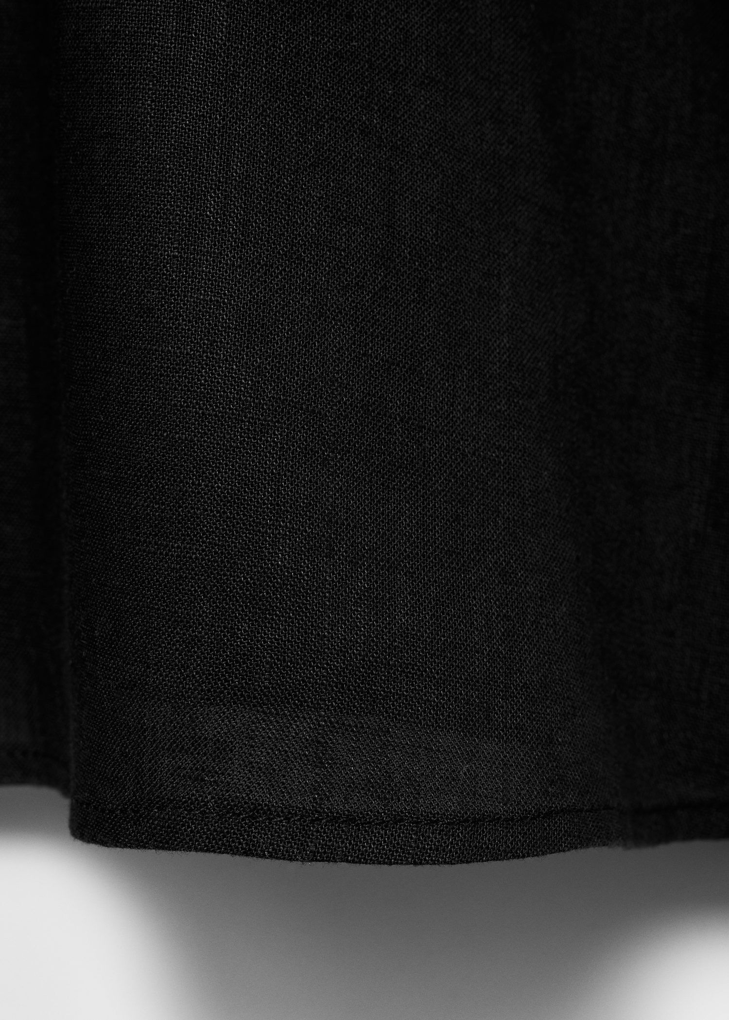 Short sleeve linen-blend shirt