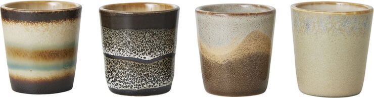 70s ceramics egg cups granite set of 4