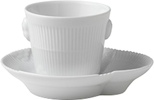 Hvid Elements 10 cl. espressokop med underkop