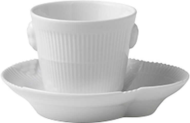 Hvid Elements 10 cl. espressokop med underkop