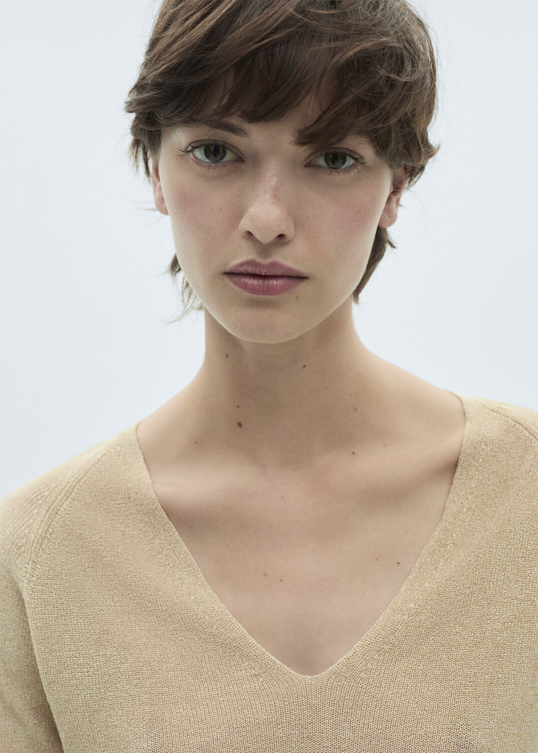 V-neck lurex sweater