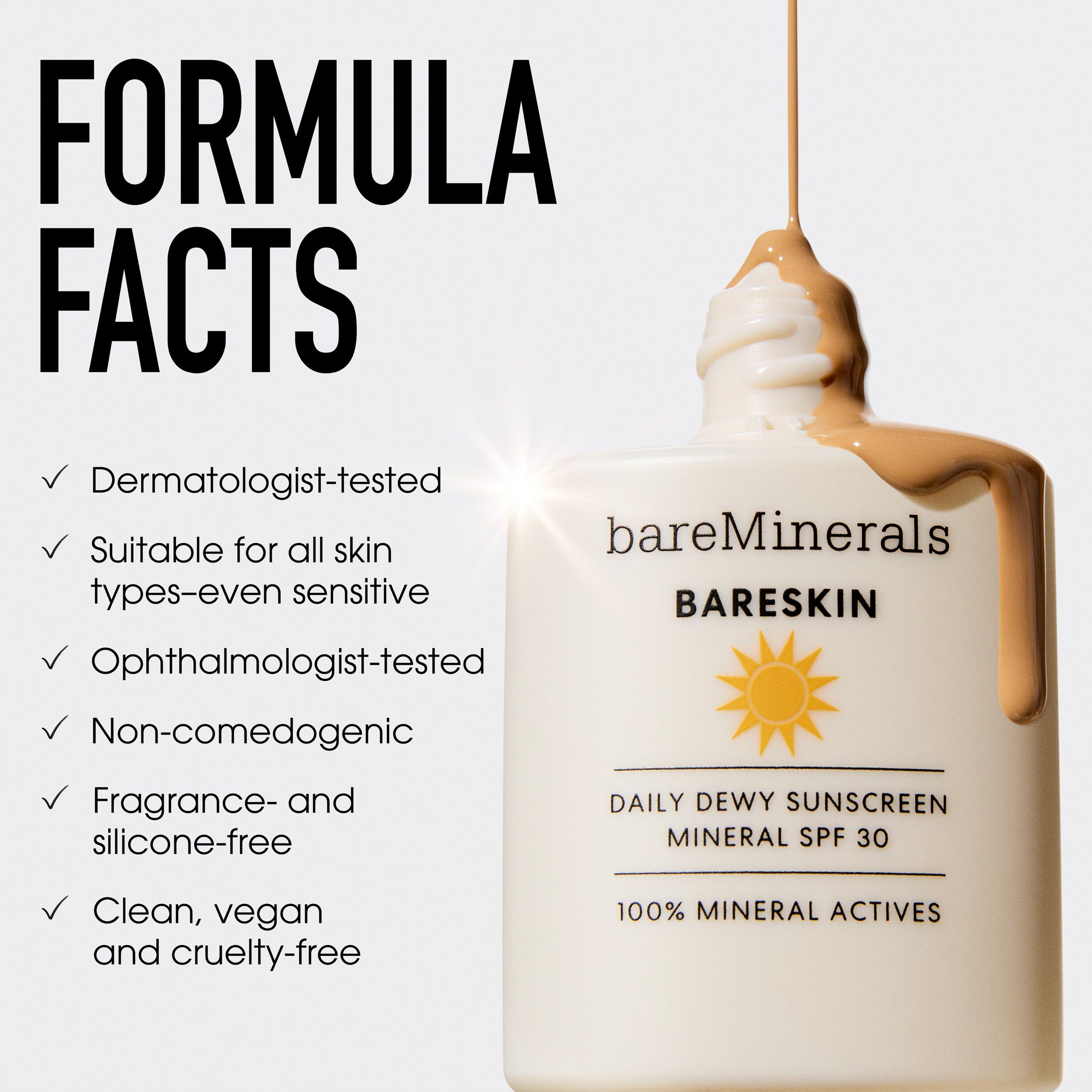 BARESKIN Daily Dewy Sunscreen Mineral SPF 30