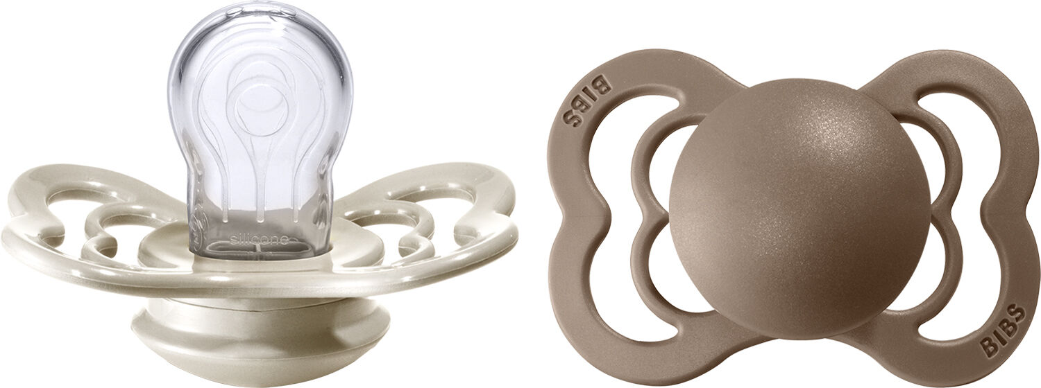 BIBS Supreme 2 PACK Silicone Size 1 Haze/Blossom