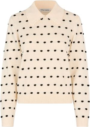 2386 Cotton Mix, Bobble Polo Collar Sweater