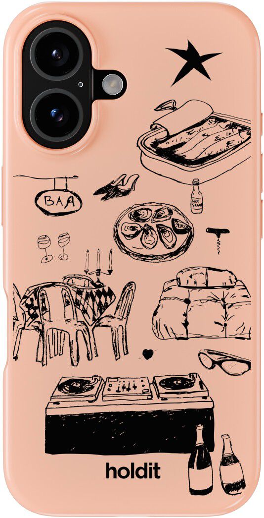 Graphic Print Case MagSafe iPhone 16 Bare Pink