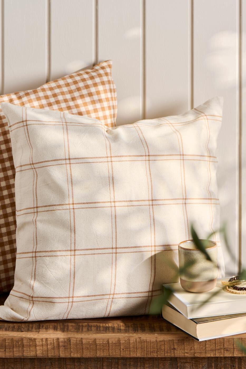 Pude Theodor natur m/rustikbrunt ternet