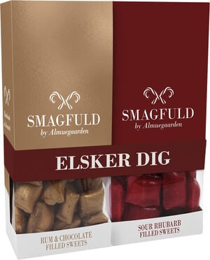 Smagfuld Gavepakning - ELSKER DIG (rød/bronze)