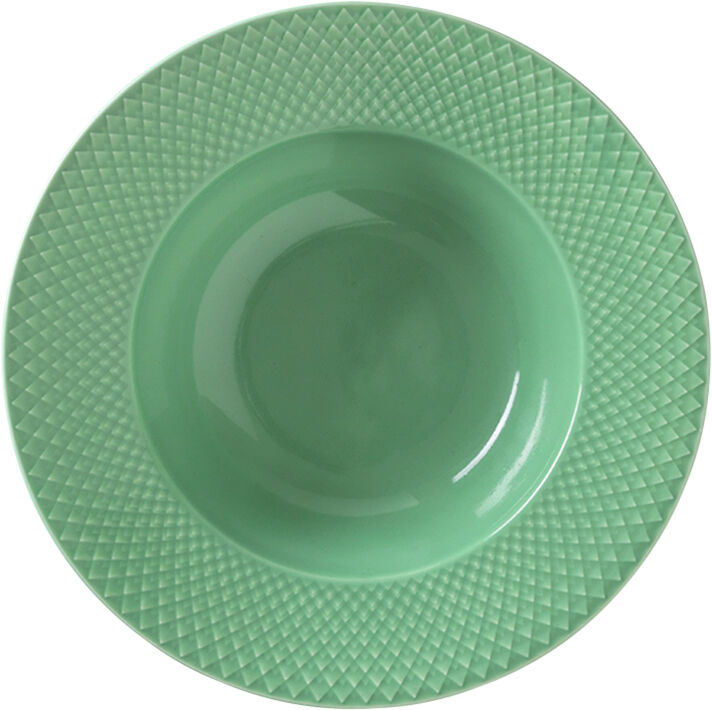 Rhombe Dyb tallerken &Oslash;24,5 cm gr&oslash;n porcel&aelig;n