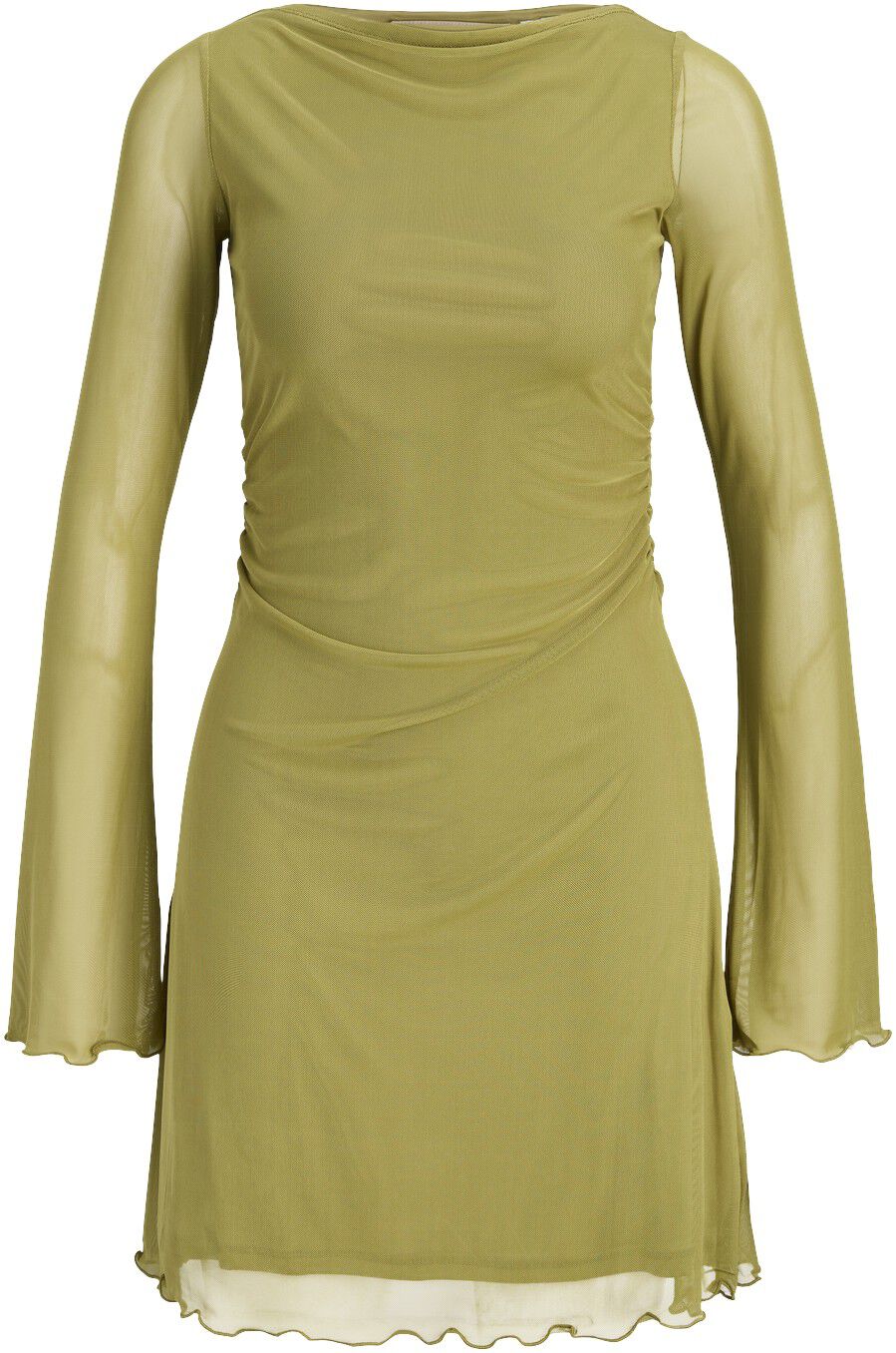 JXMINNA MESH LS DRESS WVN LN