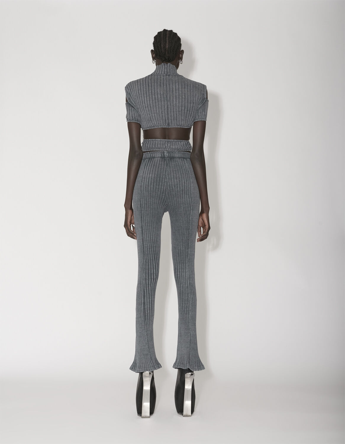 Jersey Rib Off-Shoulder Top