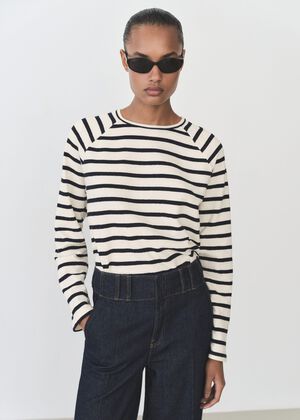 Striped round-neck sweatshirt