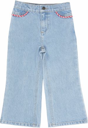 ORGANIC DENIM PANTS WIDE LEG W ROPE DECO