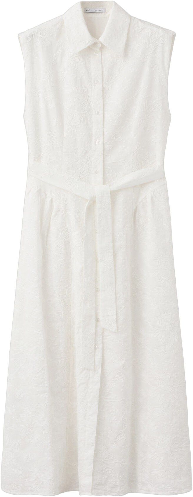 Embroidered belt dress