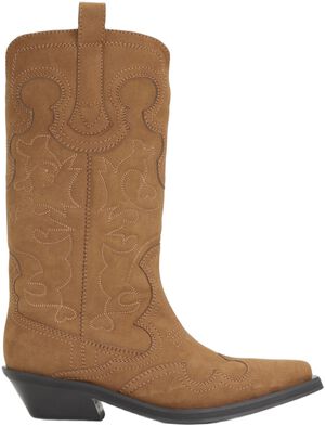 Mid Shaft Embroidered Western Boot
